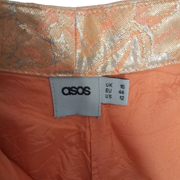 Asos High Waist Floral Jacquard Button Zip Shorts Size 12 - Picture 3 of 9